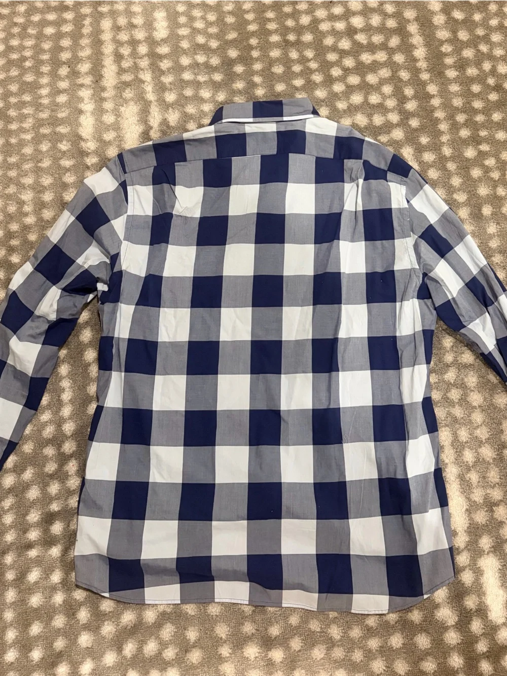 J. Crew Navy and White Large Check Button-Down Shirt